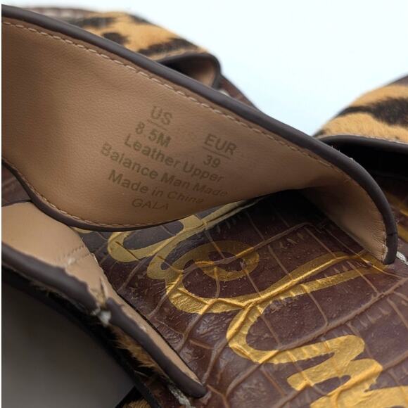 Sam Edelman Gala Leopard Print Slide Sandal Cyprus Tan Multi Size US8.5M EU39 - Picture 7 of 11